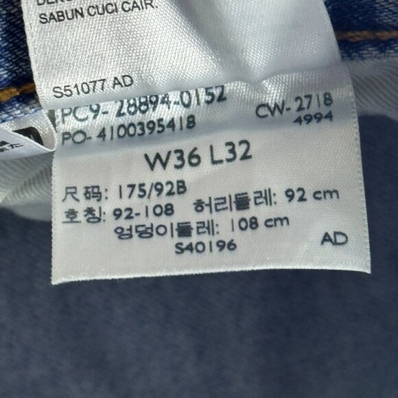 Levis 501 Mens Straight Leg Light Blue Denim Faded 5-Pocket Outdoor Size 36x32 - Picture 14 of 16